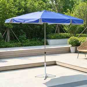 Parasol de plage à baleines en fibre de verre de 150 cm de rayon, résistant au vent, protection UV, pour usage quotidien en extérieur - Product Image 1