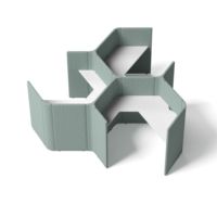 Poste de travail acoustique modulaire pour 3 personnes, cloison insonorisante en tissu, cabine de concentration, bureau en open space