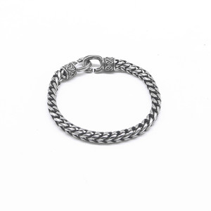 yunnique Minimalist <b>Titanium</b> Steel <b>Chain</b> Bracelet Unisex Geometric Design Fashion Jewelry - Product Image 3