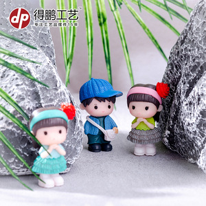 Depeng Crafts Resin Couple Figurines D1228 Home Decoration Artistic <b>Miniature</b> Ornaments - Product Image 2