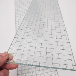 Verre partenaire 6mm Obscur Nashiji Pattern Wire Mesh Verre de sécurité résistant à la chaleur Verre filaire ignifuge - Product Image 1