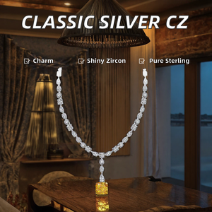 Grand Collier Classique Chrétien en Argent Sterling Plaqué Rhodium avec Pendentif Breloque et Zircon, 3 Grammes, pour Femme - Product Image 2