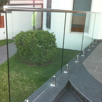Pièces de balustrade de terrasse sans cadre minimalistes pour garde-corps en verre à fixation par spigot sans rail supérieur