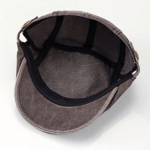 Boina Unisex Estilo Retro Americano, Lavada y Desgastada, 100% Algodón, con Bordado de Logotipo Personalizado, Accesorio de Moda Urbana - Product Image 2