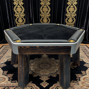 Table de <span class=keywords><strong>poker</strong></span> de casino de haute qualité pour 10 joueurs avec rail rembourré, porte-gobelets et tapis personnalisé pour salle de jeux - Product Image 1