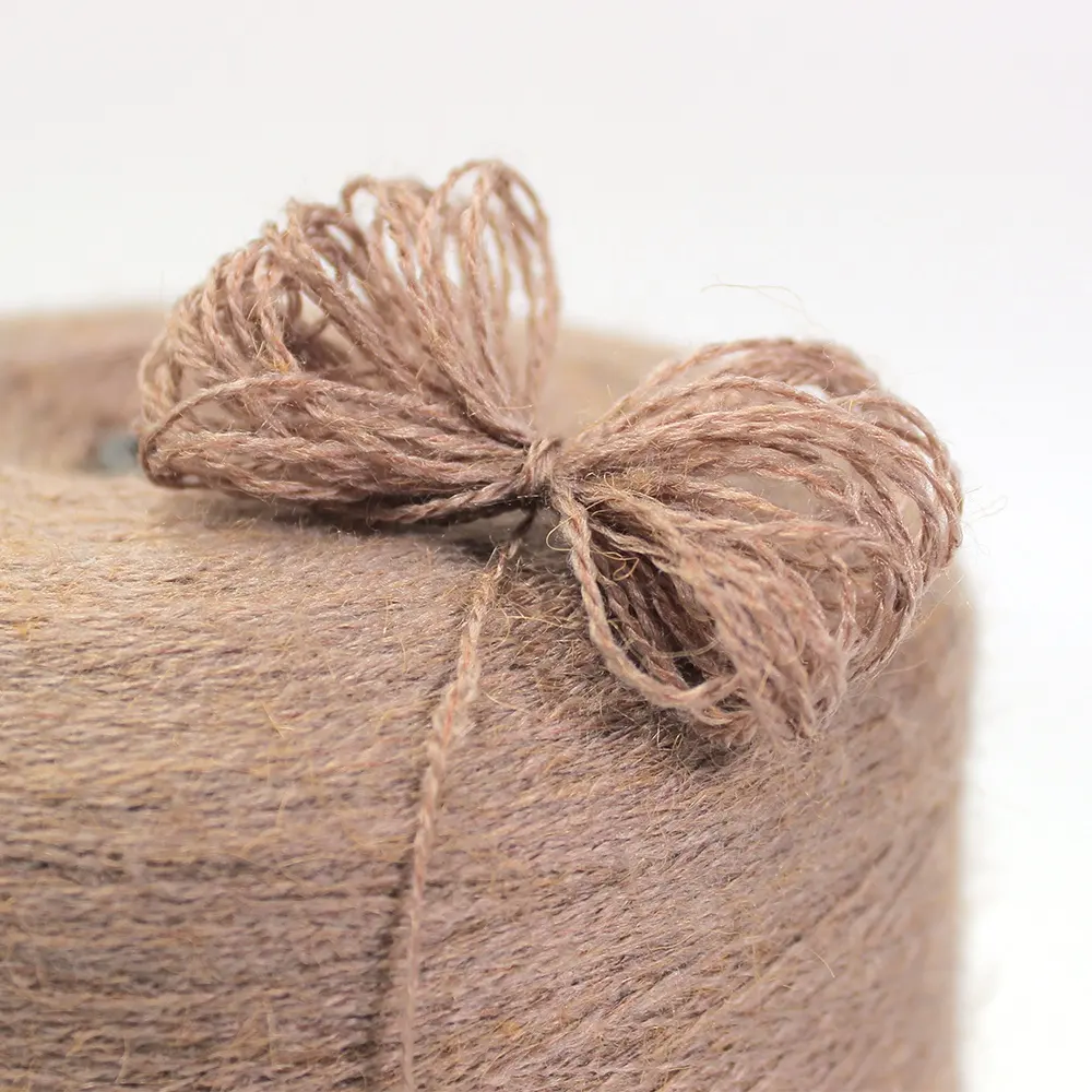 21S/1 60% Acrylic 40% Nylon Polyamide Crochet Phẳng Máy Dệt Kim Màu Đen Bông Spun Ưa Thích Strech Đàn Hồi Faux Lông Pha Trộn Sợi