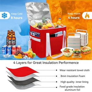 Sac isotherme personnalisé avec logo, sacs d'épicerie isothermes pour la livraison de nourriture, sacs isothermes pliables, sacs de courses réutilisables avec fond rigide - Product Image 5