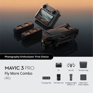 โดรนระดับมืออาชีพ กล้อง 4k พร้อมกิมบอล โดรนเชิงพาณิชย์ Mavic 3 Pro Mavic 3 Pro Fly More Combo (Rc Pro) โดรนสำหรับ DJ - Product Image 4