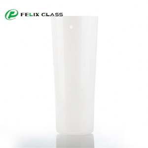 Abat-jour cylindrique en verre opale blanc personnalisé, fait main, poli, design moderne, écologique, pour suspensions intérieures - Product Image 3