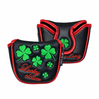 Housses de protection pour têtes de clubs de golf en cuir PU, style rétro, brodées, pour Driver, Fairway, Putter, Hybride, Putter magnétique
