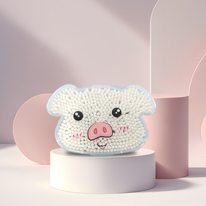 Hisopos de algodón portátiles con diseño de panda de dibujos animados para bebés, hisopos de algodón desechables para cosméticos, estilo lindo - Product Image 1