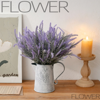 Bunga Lavender Buatan 5 Tangkai 25 Bunga, Grosir Kustom, untuk Dekorasi Pernikahan, Meja, dan Rumah