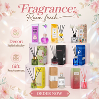 Diffuseurs de parfum d'ambiance à bâtonnets en rotin, huiles essentielles de jasmin et osmanthus, flacons en verre pour chambre à coucher, vente en gros