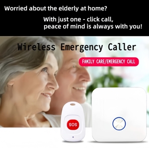 2 + 2 kết nối với nhau SOS chuông cửa Hệ thống 4 Khối lượng 60 Chime Tunes khẩn cấp cảnh báo người cao niên/Sử dụng y tế cá nhân báo động xách tay - Product Image 6