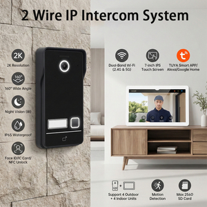 Kit de <span class=keywords><strong>Videoportero</strong></span> IP de <span class=keywords><strong>2</strong></span> Cables Hiwink, <span class=keywords><strong>Videoportero</strong></span> con Soporte para 4 Unidades Exteriores, 4 Cámaras, Reconocimiento Facial para Sistema de Seguridad de Villas - Product Image 5