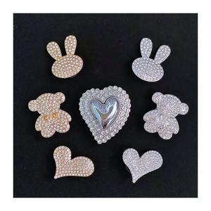 Groothandel Teddybeer Schoen Bedels Voor Schoen Decoraties Metalen Bling Klomp Schoenen Decoratie Strass Metalen Ontvoerders