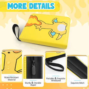 Porte-cartes de collection TCG Dradon Sports, pochettes amovibles, classeur de collection portable <span class=keywords><strong>à</strong></span> fermeture éclair, classeur de cartes <span class=keywords><strong>à</strong></span> collectionner de qualité supérieure - Product Image 6