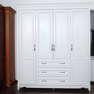 HS-W060 chambre garde-robe de couleur en bois de couleur blanche grand espace placards - Product Image 1