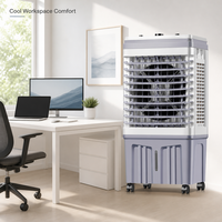 Refroidisseur d'air évaporatif électrique FJ-820ADL avec commande mécanique de table, 5000 m³/h, 3 vitesses, 70 W, avec roulettes