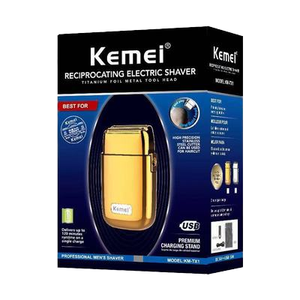 Afeitadora Eléctrica para Hombre de Alta Calidad con Doble Hoja Resistente al Agua IPX6 Mini Pantalla LED <span class=keywords><strong>Mejor</strong></span> Herramienta de Afeitado para Barbería Alimentación USB - Product Image 1