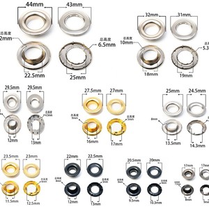 Ojales metálicos redondos XFN de cobre, hierro y acero inoxidable de 22 mm, 25 mm y 32 mm para jeans, zapatos, sombreros, cinturones y mochilas. - Product Image 1