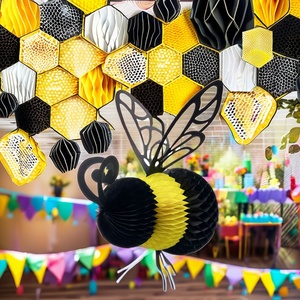 Décoration suspendue en nid d'abeille EASTTERN <span class=keywords><strong>Happy</strong></span> <span class=keywords><strong>Bee</strong></span> Day Décoration de fête pour enfants Décoration de fenêtre - Product Image 5
