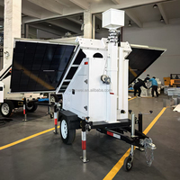 Torre de CCTV Solar Móvil con Mástil Telescópico y Cámaras PTZ para Seguridad en Centros Comerciales, Estacionamientos y Tiendas en Estados Unidos
