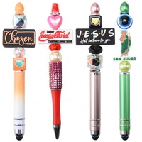 Breloque de stylo en silicone fait main, motif Vierge Marie, forme de dessin animé, style luxueux, pour le Nouvel An et autres occasions
