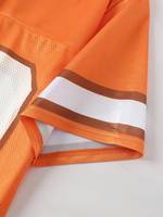 Jersey Sepak Bola Oranye Nomor 23 Ukuran Besar V-neck Kasual Musim Panas Lengan Pendek Rajutan Ramah Lingkungan 200 Gram