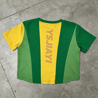 T-shirt surdimensionné personnalisé à manches courtes, col rond décontracté, en jersey de coton imprimé, color block, streetwear, t-shirts courts pour hommes