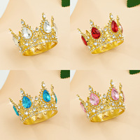 Bestseller Barocke Runde Kleine Strass-Tiara Krone Neue Tortendeko-Zubehör und Blumenstrauß-Kuchendekoration Partyzubehör