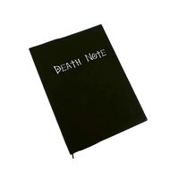 Carnet de notes classique en cuir PU noir, style anime japonais, avec stylo à plume véritable et marque-page, idéal pour Halloween, cosplay et cadeaux de fête