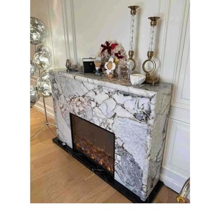 Camino interno in marmo di lusso francese camera da letto decorativo Mante Calacatta <span class=keywords><strong>Nero</strong></span> marmo Surround Mantel mantello - Product Image 6