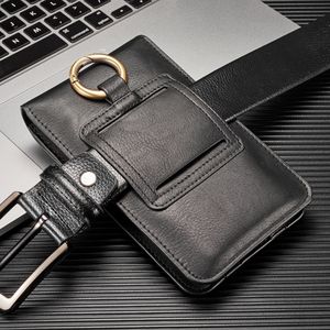 6.5 Inch Universal Outdoor Phone <strong>Bag</strong> Case for <strong>Smartphone</strong> Genuine Leather Wallet Pouch Belt Clip Multifunction Cases Pocket - Product Image 2