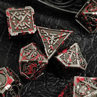 Ensemble de dés polyédriques en métal style épée médiévale - 7 pièces - Dés D&D en cuivre antique - Épées croisées - Durable - Haute qualité - RPG - Donjons