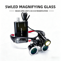 2.5X3.5X Dental Loupes with 5W LED Headlight Medical Surgical Binocular Magnifier Glasses Class II Device for Implant Root Canal