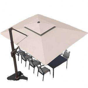 Sombrilla de Patio Moderna HANYI de Aluminio, 10x13 Pies, con Rotación de 360°, Protección UV, Resistente al Viento, con Manivela, para Comedor y Hotel - Product Image 1