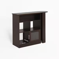 Armoires de bar extensibles en noyer PB durables et personnalisées avec un plateau rotatif et des portes coulissantes en verre pour salle à manger