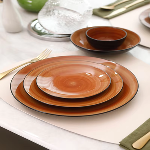 ชุดเครื่องครัวขายดีที่สุด ดีไซน์ไม่ซ้ำใคร ประกอบด้วยจาน ชาม และแก้วน้ำ ชุดเครื่องครัวทรงกลมสีเหลือง ชุดอาหารเย็น - Product Image 3