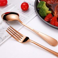 Service de Couverts 4/24 Pièces Couteaux Fourchettes Cuillères en Acier Inoxydable pour Cuisine avec Coffret Cadeau en Bois