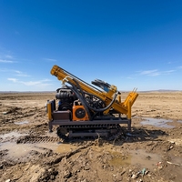 Petite foreuse portative sur chenilles pour puits d'eau en roche dure de 300 m avec moteur diesel de 65 kW