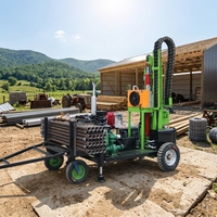 Plateforme de forage de puits d'eau montée sur remorque, petite plateforme de forage de puits d'eau portable, plateforme de forage de puits profonds de 200 mètres