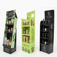 Étagères de présentation pliables personnalisables pour boissons et jus de supermarché, pour présentoirs en carton sur pied