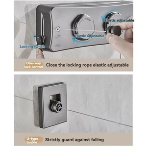 Linea di abbigliamento a parete retrattile in acciaio inossidabile da esterno a doppia corda corda corda libera 5.1m corda retrattile - Product Image 5