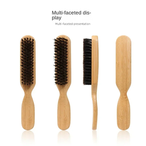 Spazzola Professionale per <span class=keywords><strong>Capelli</strong></span> e Barba con Manico in Legno e Setole di Cinghiale, <span class=keywords><strong>Pettine</strong></span> Antistatico per Barbiere, Kit per la Cura Maschile, Rasatura e Stilizzazione del Moustache - Product Image 4