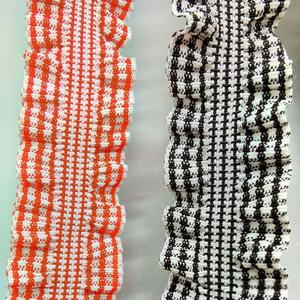 Wholesale 25mm <strong>Elastic</strong> Ribbon <strong>Double</strong> <strong>Ruffle</strong> Trim Colorful Herringbone Webbing for Baby Clothing Home Textiles Shoes Headbands - Product Image 3