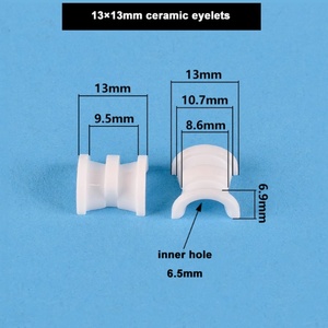 Guía de hilo para máquina de 500 hilos, ojal de cerámica de circonia, asiento metálico mecanizado por CNC, 31*13.5*10, distancia entre orificios 22mm - Product Image 5