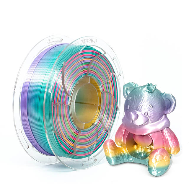 Gradient Rainbow Color PLA Filament 1.75mm 3D Printer Filament 1kg Silk Matte Glitter Gradient PLA Filament for Bambu Printer