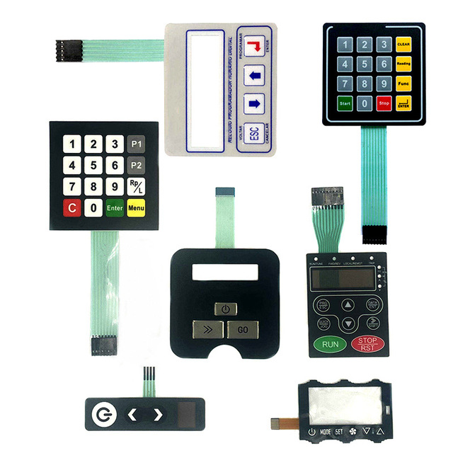 Custom Key Pad Graphic Overlay Button Panel Membrane Keypad Keyboard Membrane Backlight LED Switch silicone rubber buttons