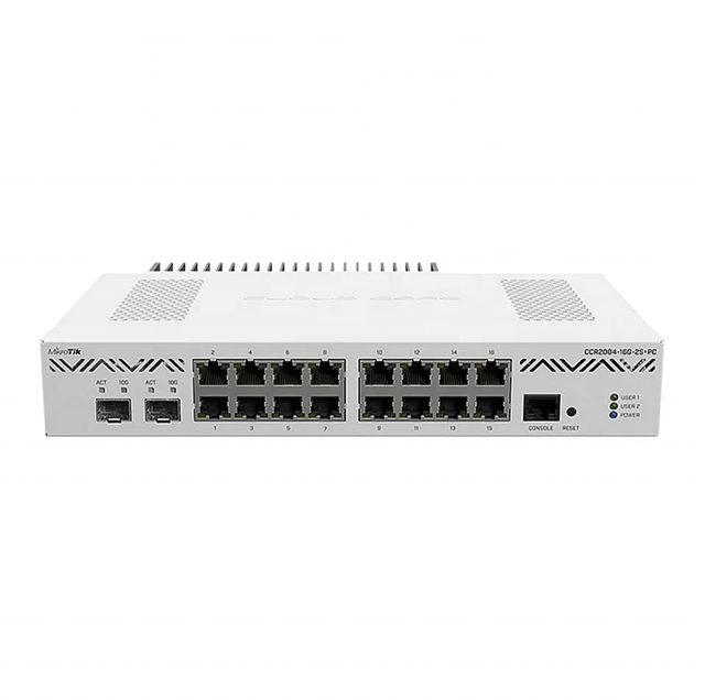 Original New MikroTik CCR2004-16G-2S+PC 16 Gigabit 2 Gigabit Optical Port Smart Router CCR2004-16G-2S+PC
